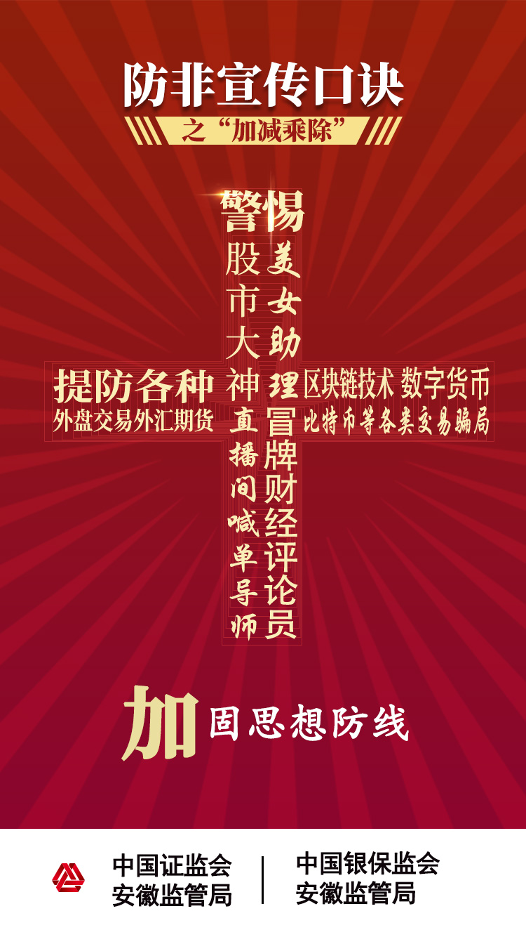 【2020年防宣傳月】防范非法證券期貨活動(dòng)之“加減乘除十不要”